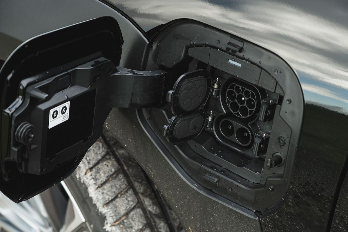 Subaru Solterra charging socket detail
