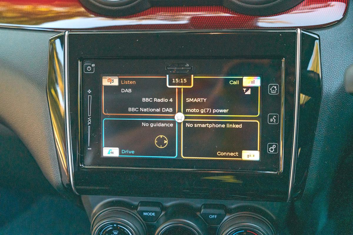 Suzuki Swift Sport interior infotainment