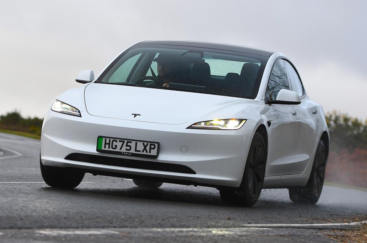 Tesla Model 3 front cornering