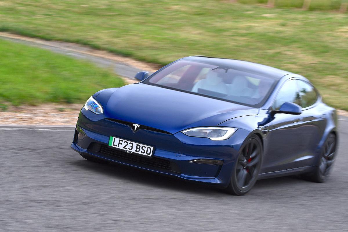 Tesla Model S front cornering