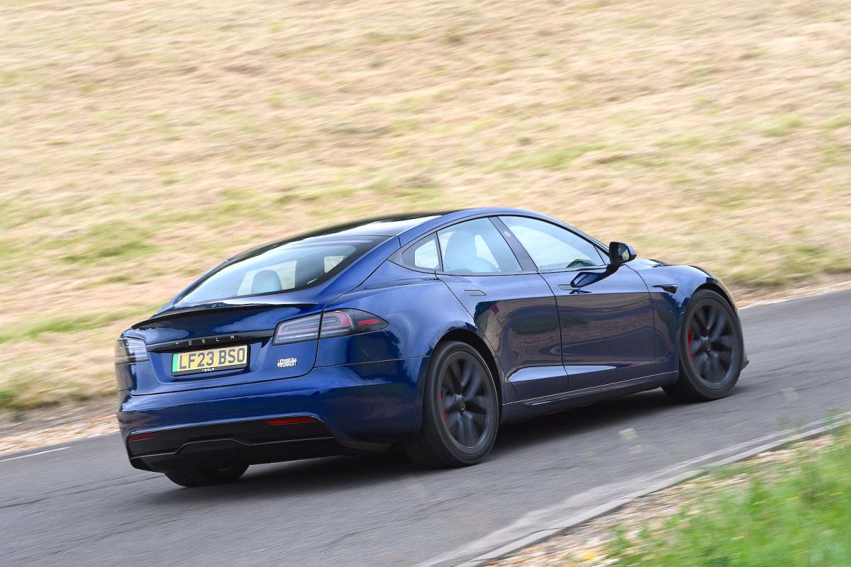 Tesla Model S rear cornering