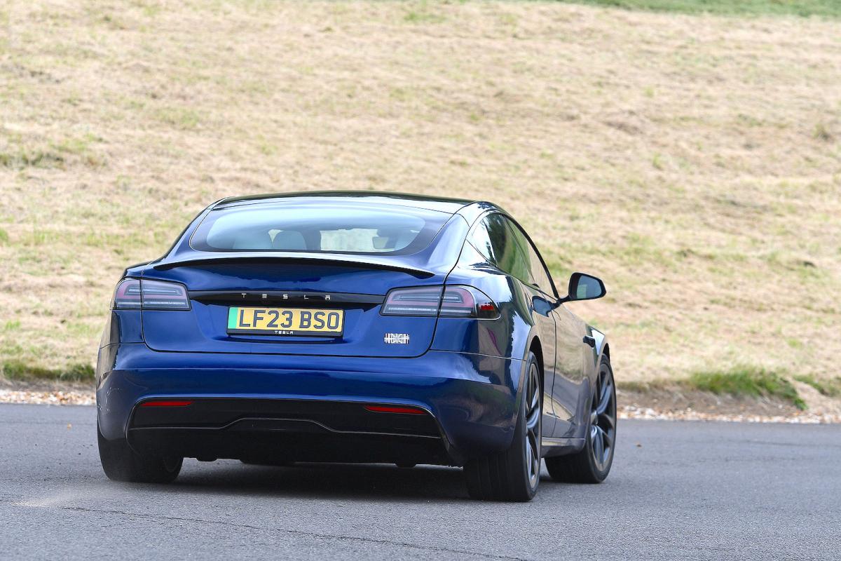 Tesla Model S rear cornering