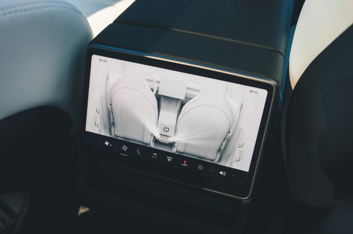 Tesla Model Y rear touchscreen