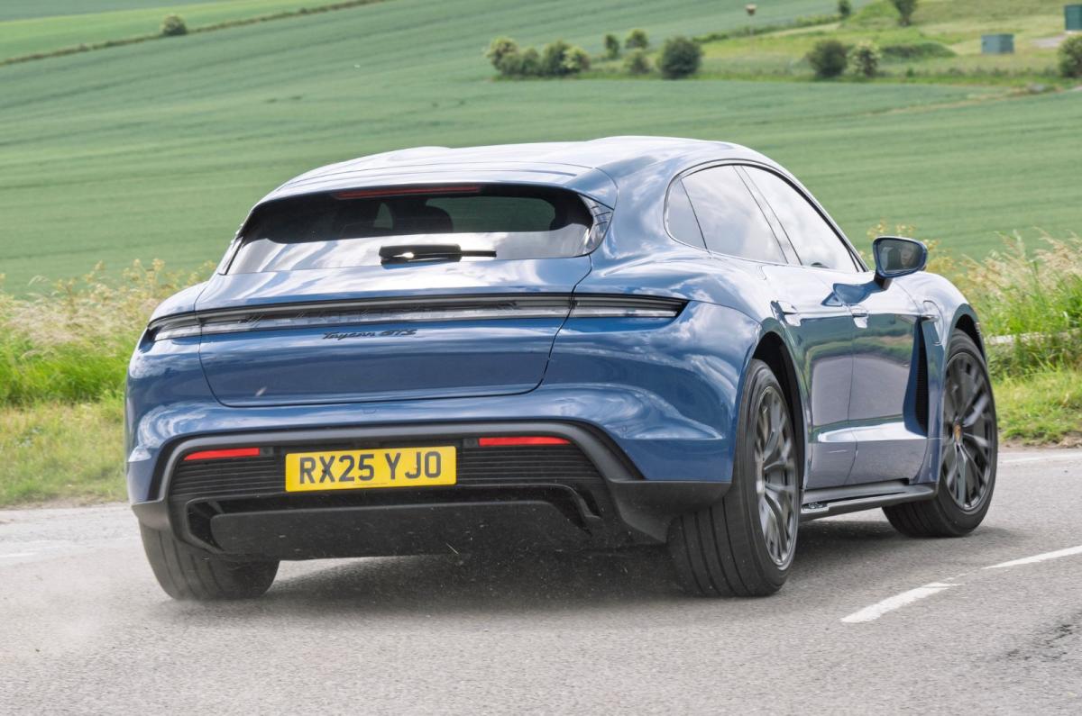 Porsche Taycan Sport Turismo rear cornering