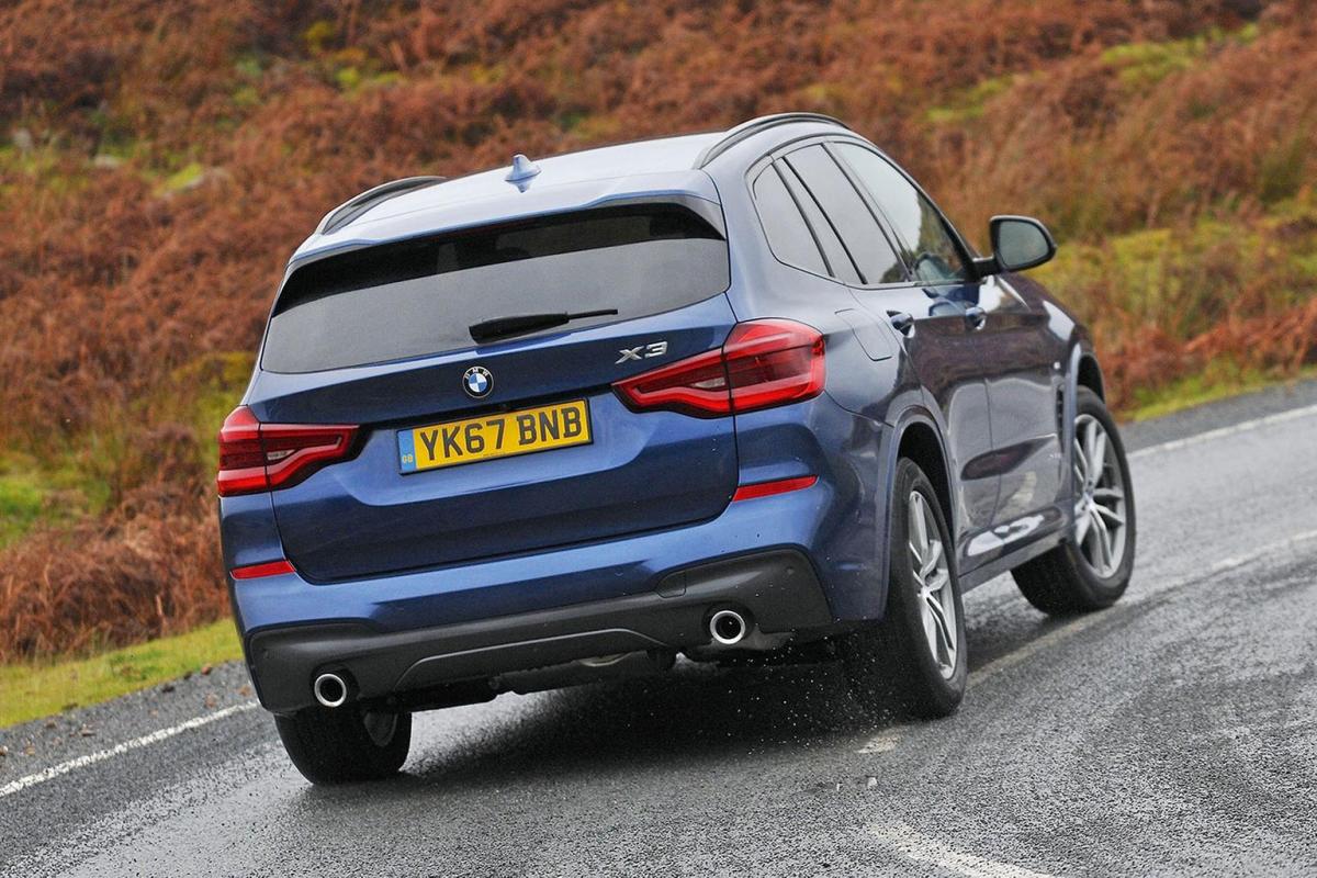 Used BMW X3 2018-2024 rear cornering blue