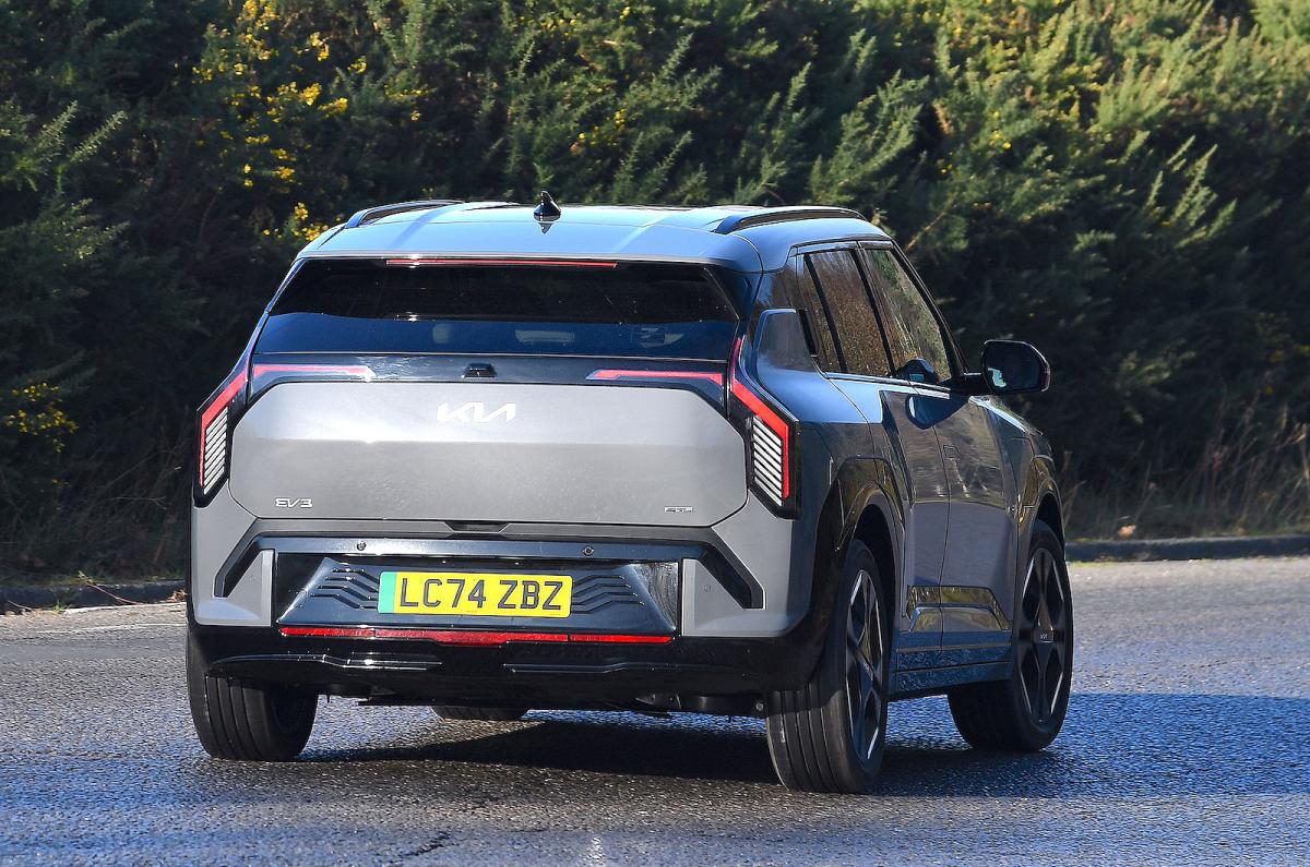 Used Kia EV3 2025-present rear cornering grey