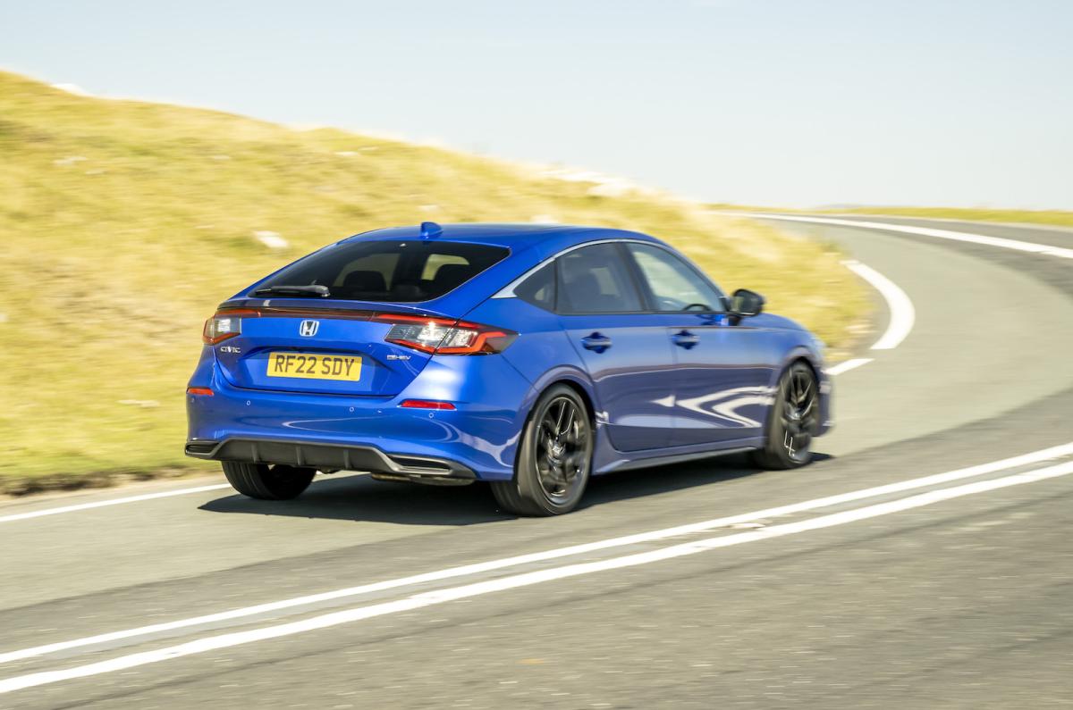 Used Honda Civic 2022-present rear cornering blue