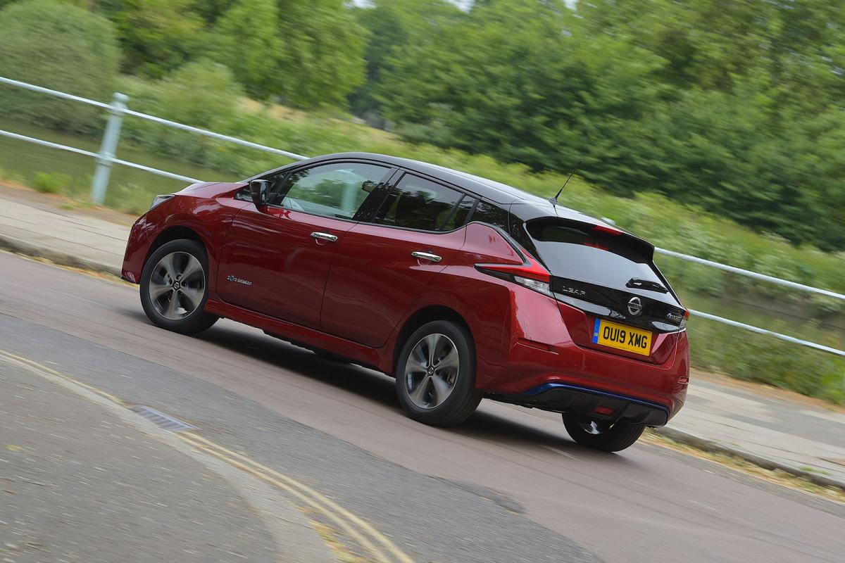 Used Nissan Leaf 2018-2024 rear driving red
