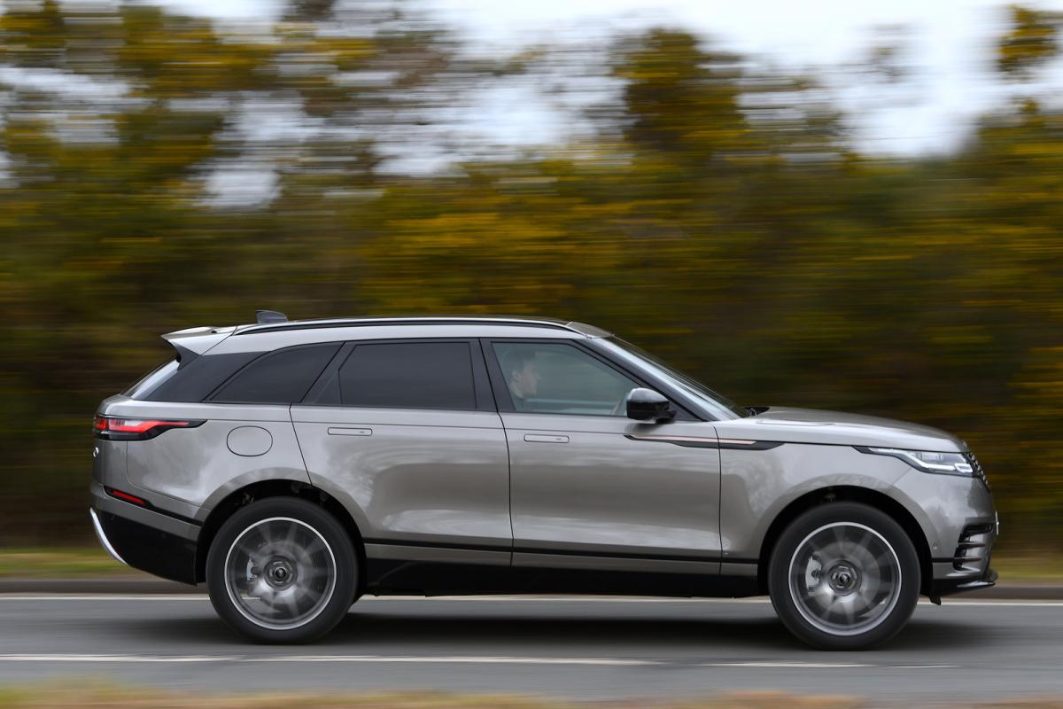 Used Range Rover Velar 2017-present panning shot grey