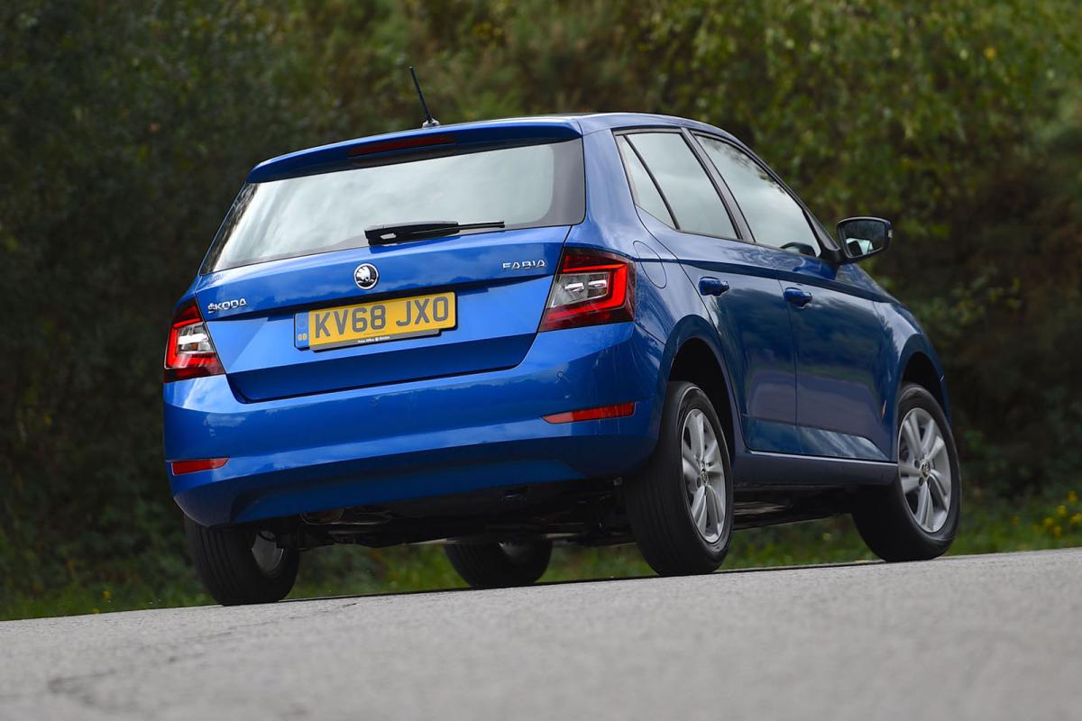 Used Skoda Fabia 2015-2021 rear cornering blue