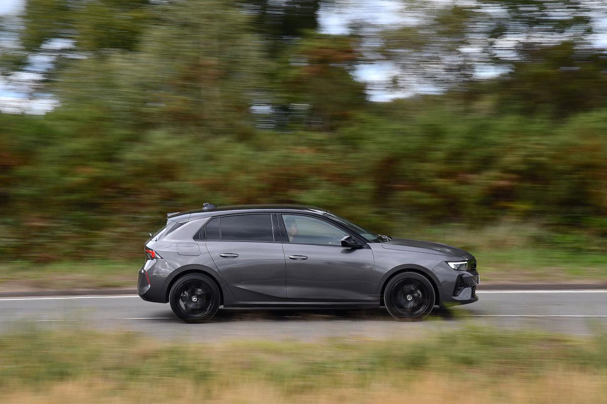 Used Vauxhall Astra 2022-present side driving grey