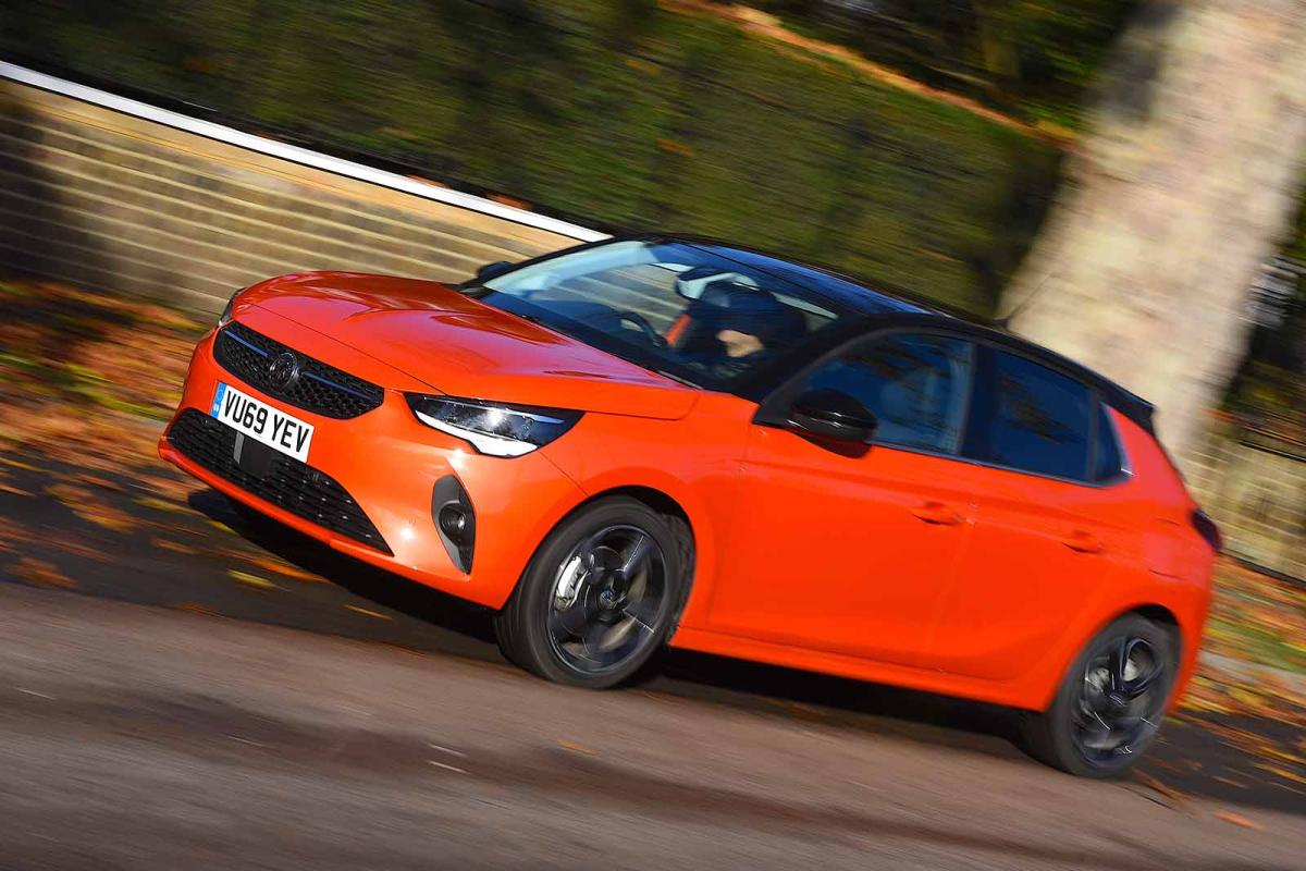 Used Vauxhall Corsa 2019-present front driving orange
