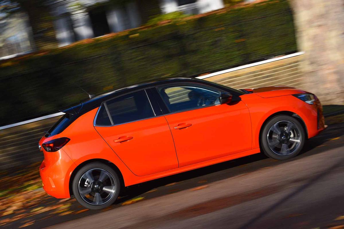 Used Vauxhall Corsa 2019-present panning shot orange