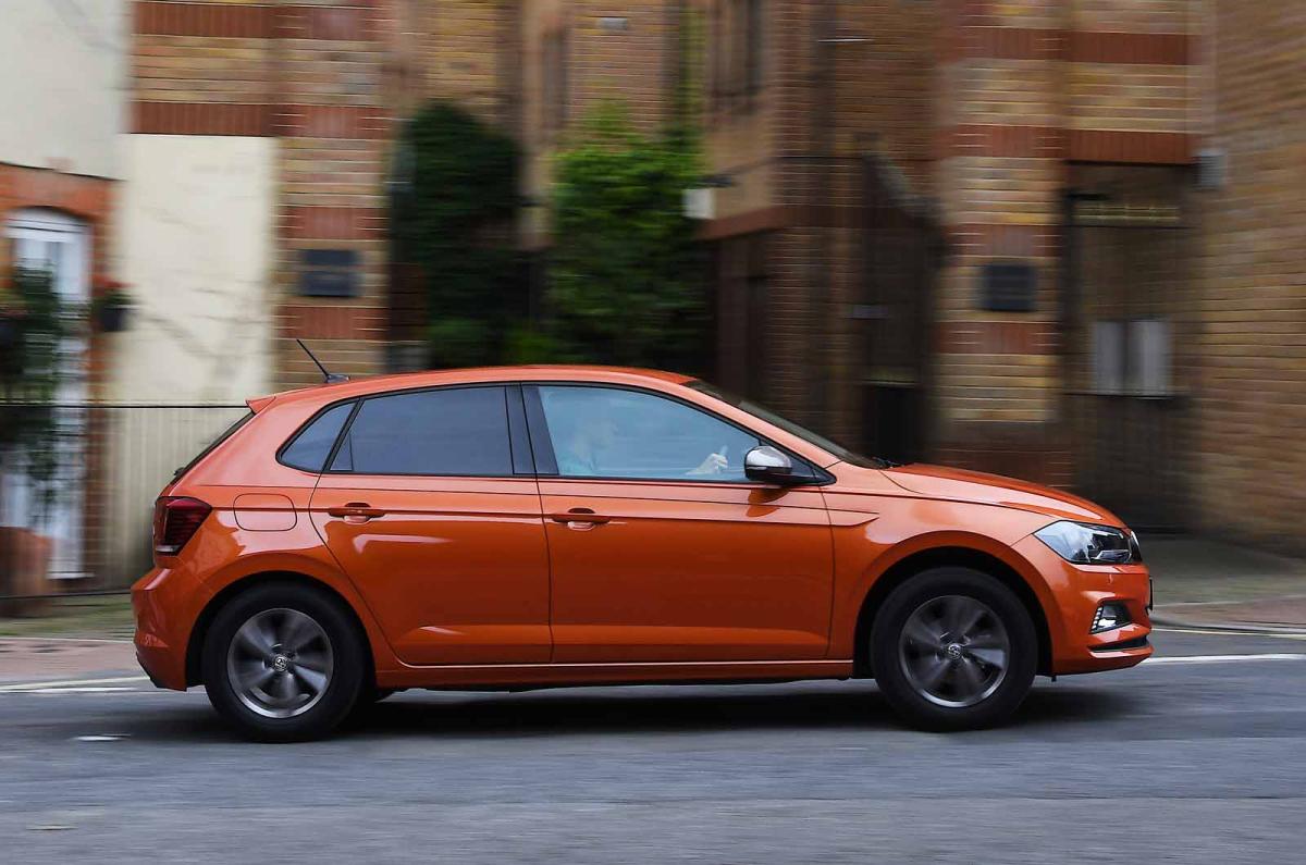 Used Volkswagen Polo 2018-present panning shot orange