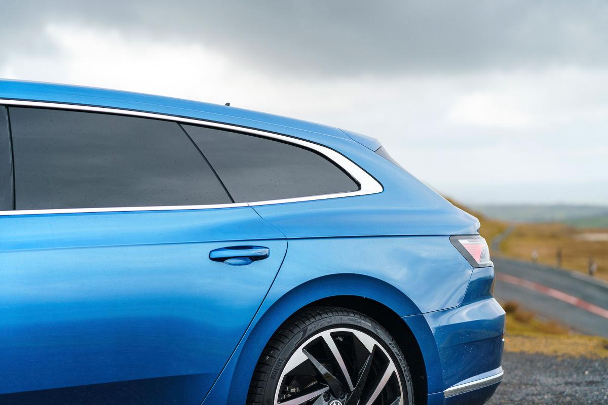 Blue VW Arteon Shooting Brake rear detail
