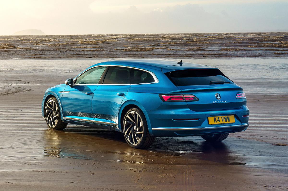 Blue VW Arteon Shooting Brake rear left static