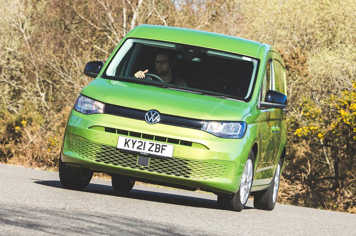 VW Caddy Cargo front cornering
