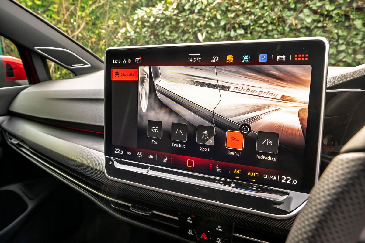 VW Golf GTI infotainment touchscreen