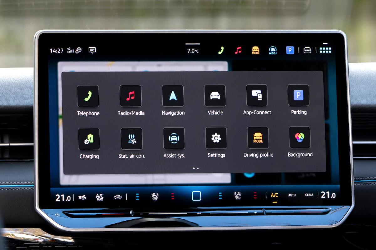 VW ID 7 infotainment touchscreen