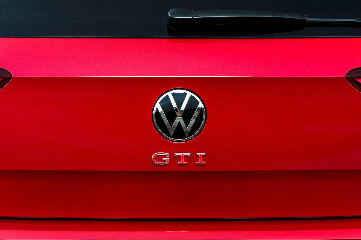Red VW Polo GTI rear badge detail
