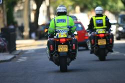 2 police motorcycles in London
