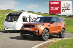 2017 Land Rover Discovery with a caravan