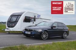 2018 BMW 5 Series Touring with a caravan