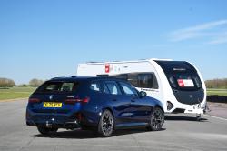 BMW 5 Series Touring rear static with caravan