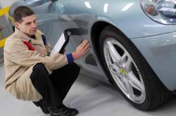 Car being inspected