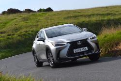 Silver Lexus NX front cornering