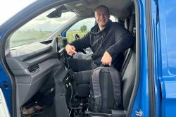 Max with cubby hole in VW Transporter