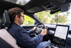 Neil Winn test driving Polestar 3