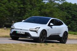 Polestar 4 LT front driving in countryside