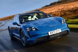 Porsche Taycan Cross Turismo front right tracking