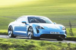 Porsche Taycan used electric performance car front