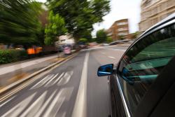 Speeding car image