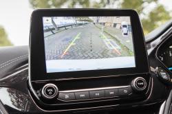 Ford Fiesta rear-view camera displayed on infotainment touchscreen