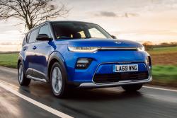 Used Kia Soul EV 2020-2025 front driving blue