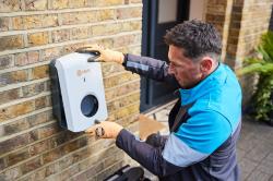 Home wallbox being installed