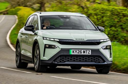 Skoda Elroq driving front right