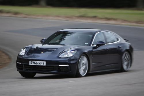 Used Porsche Panamera 2016-2023 front cornering blue
